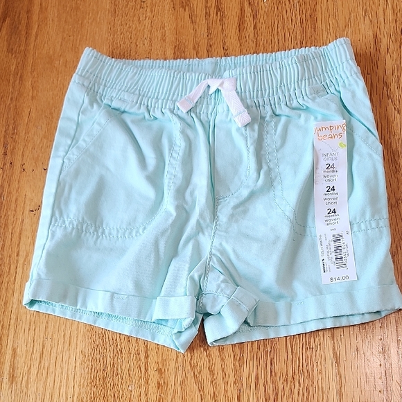 Jumping Beans Aqua Infant Shorts baby toddler girls 24 months pockets elastic - Picture 1 of 5